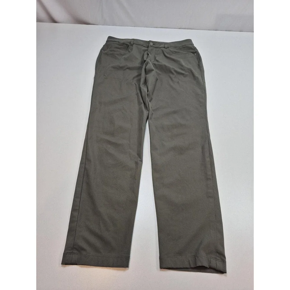 ABC Slim-Fit 5 Pocket Pant 33x30 Green Chino Straight Casual Stretch FLAW